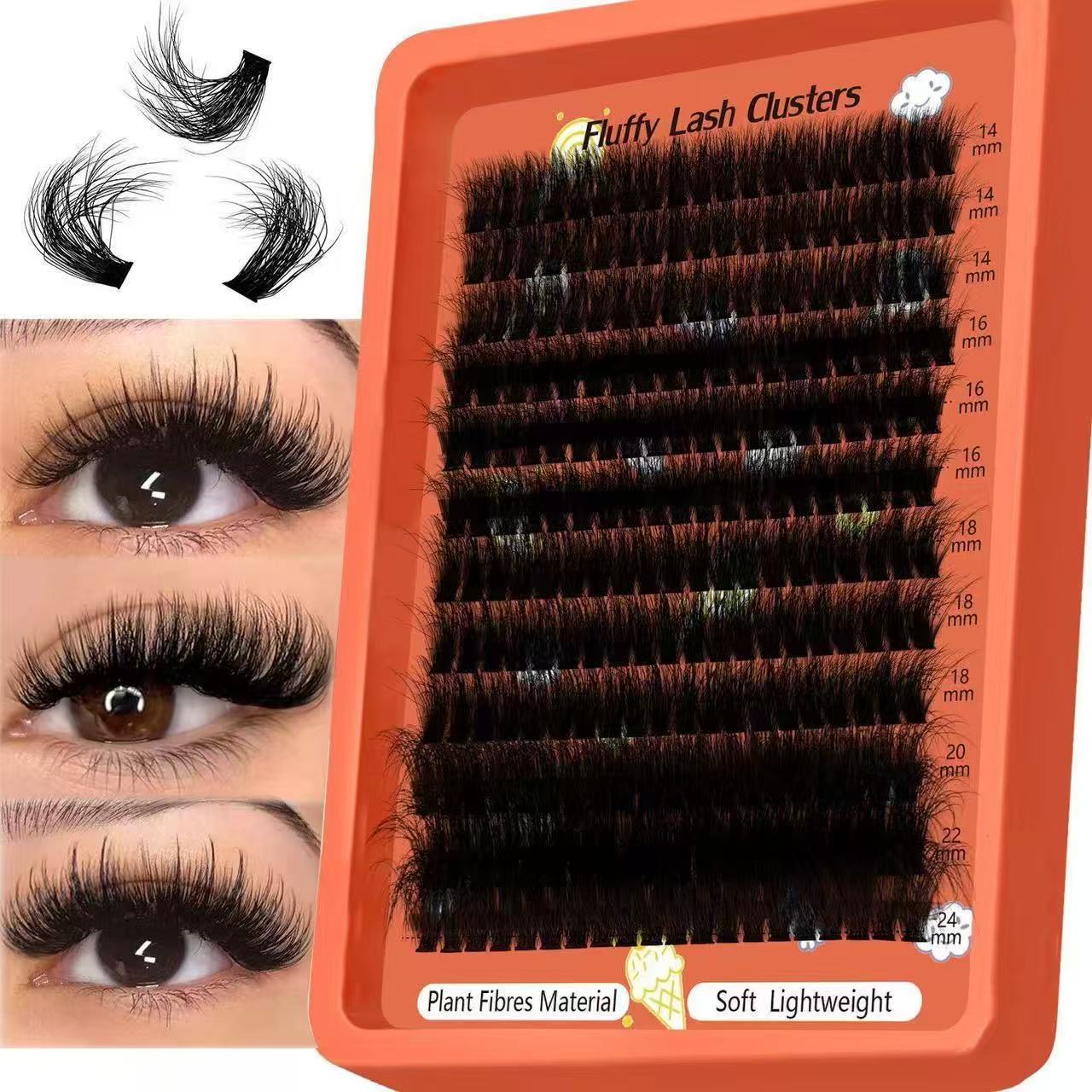 Eyelash Extension Home Service - 80D-100D Pluizige Cluster Wimperextensions 8D D