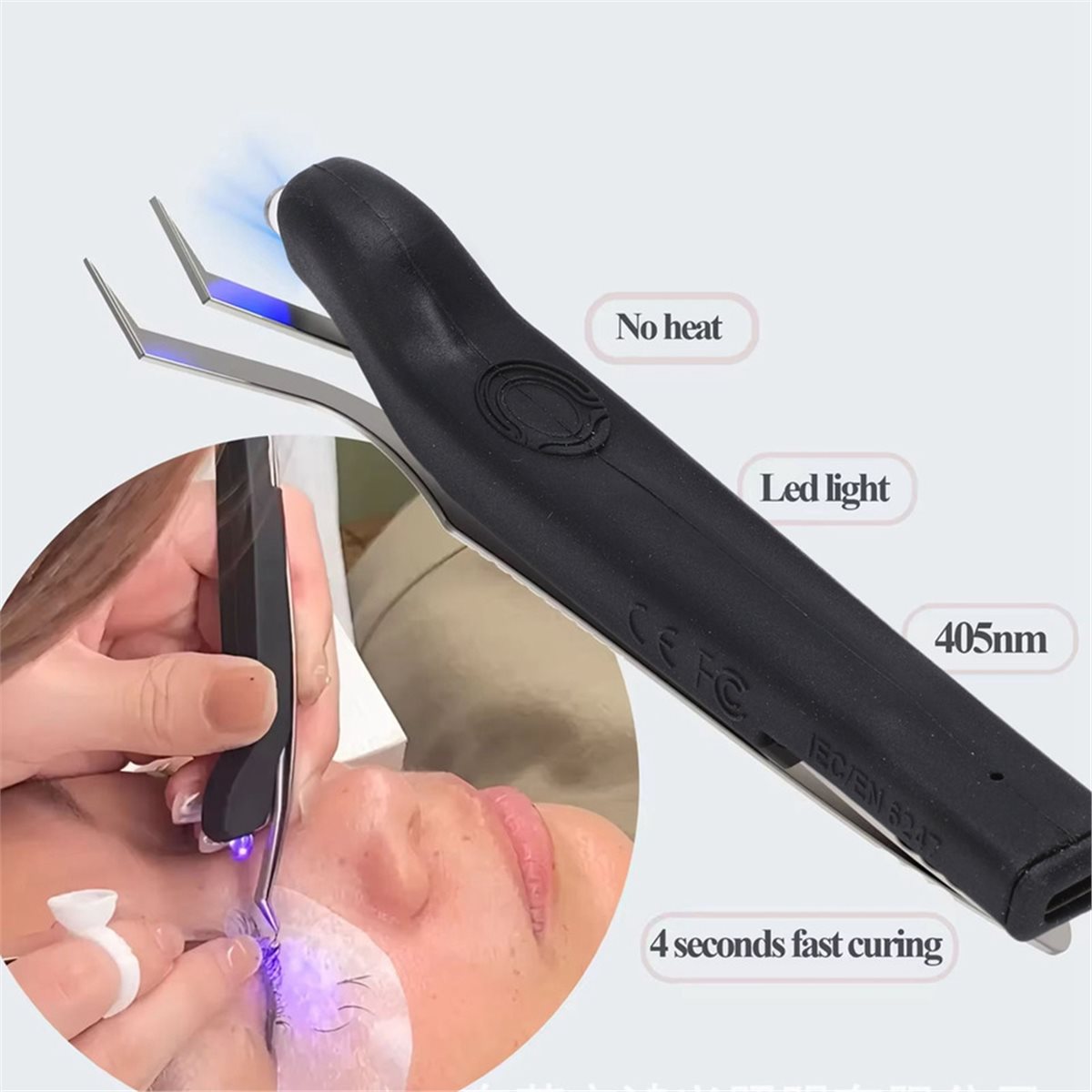 Eyelash Extension Uv - Handige UV-oplaadbare pincet voor wimperverlenging met