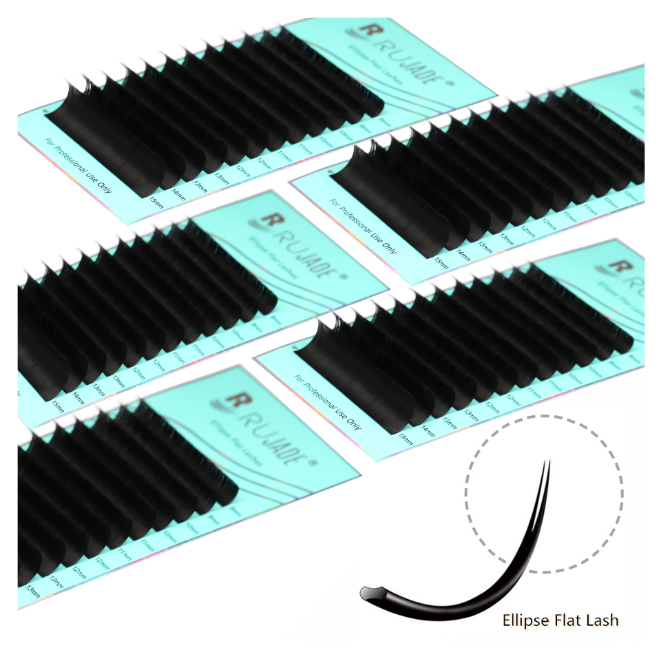 Eyelash Extension C Curl - RUJADE Ellipse Platte Wimperverlenging C/D/CC Krul